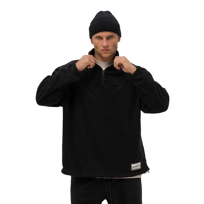Толстовка KUL'TURA "HALF ZIP FLEECE" черный