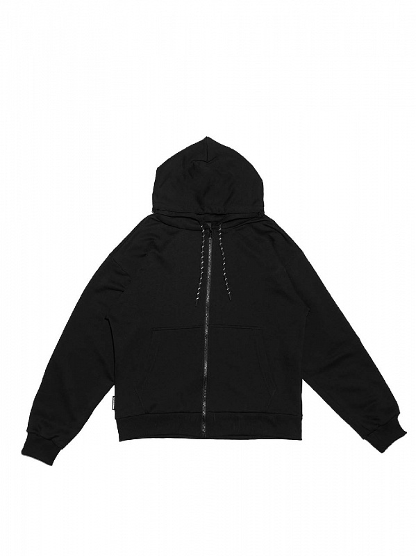 Худи THE BAD FRIENDS на молнии оверсайз Basic черный