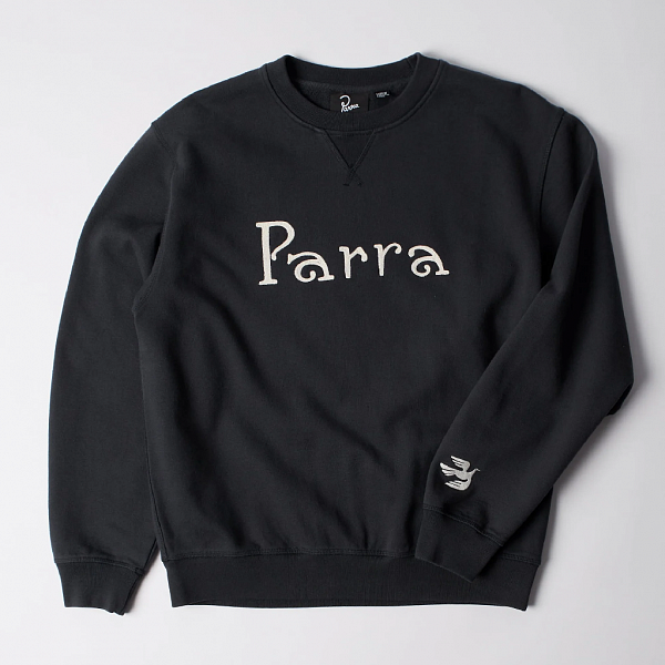Свитшот BY PARRA Weird trad logo crew neck sweatshirt DARK NAVY