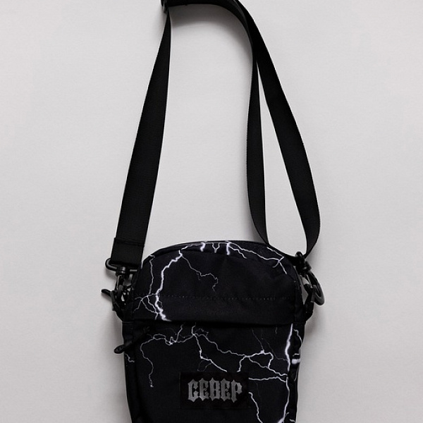 Сумка мессенджер СЕВЕР "МОЛНИЯ ЧЕРНАЯ" черная