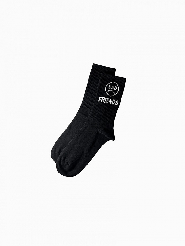 Носки THE BAD FRIENDS logo01 черный/белый