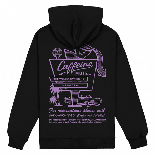 Худи MEDOOZA x TWC "Caffeine Motel" черный