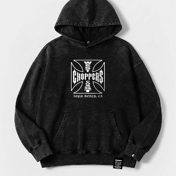 Худи SHMOT "WCC", GARMENT DYE черный