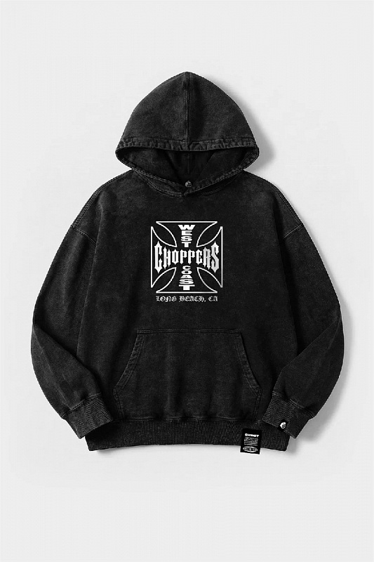 Худи SHMOT "WCC", GARMENT DYE черный