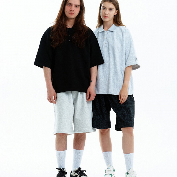 Шорты THE BAD FRIENDS Basic 420гр oversize серый меланж