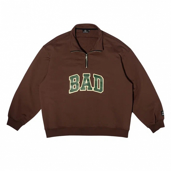 Толстовка THE BAD FRIENDS Half-Zip "BAD" 420гр коричневый