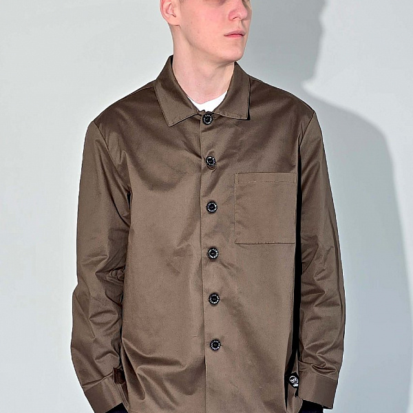 Рубашка THE BAD FRIENDS овершот one single pocket пичсофт хаки