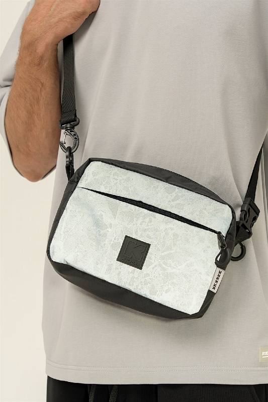Сумка мессенджер KUL'TURA "MARBLE REFLECTIVE LONG PRO", черный