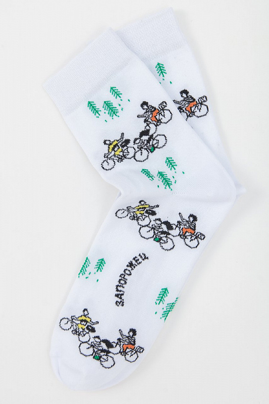 Носки ЗАПОРОЖЕЦ Велосипедисты (Белый)