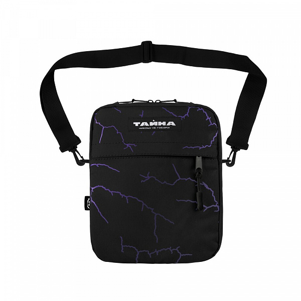 Сумка через плечо ТАЙНА SHOULDER BAG M черный/молнии фиолет