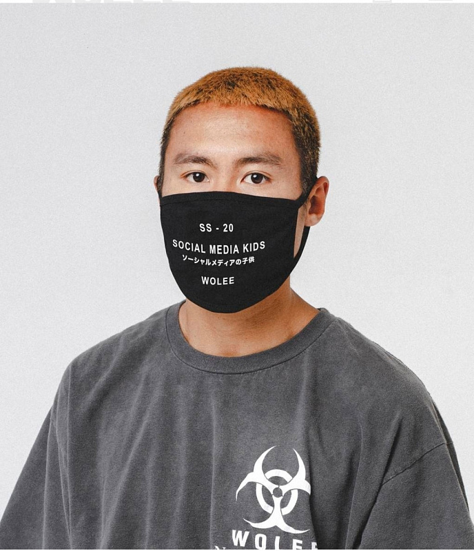 Маска WOLEE "Social media kids" черный
