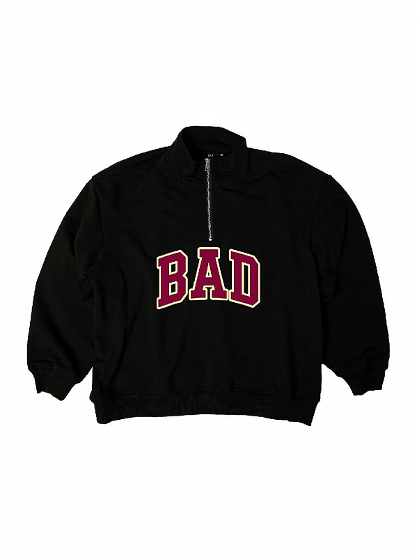 Толстовка THE BAD FRIENDS Half-Zip "BAD " scuba черный