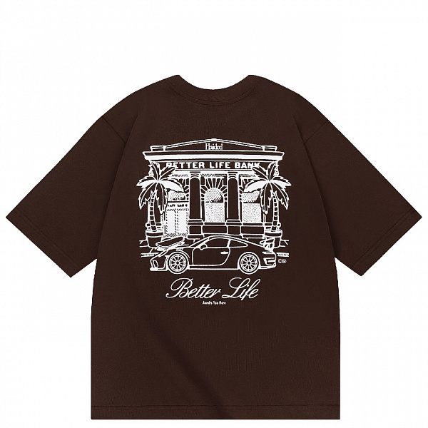 Футболка HAIDED BANK RLXD HW TEE choco.brown коричневый