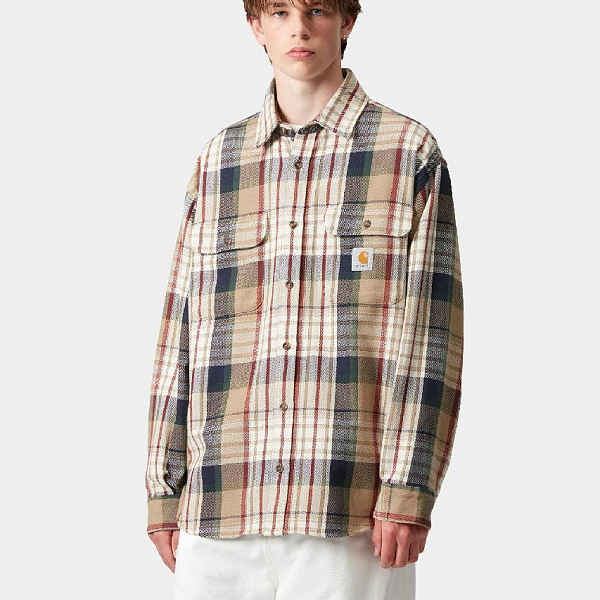 Рубашка CARHARTT WIP L/S Tamblyn Shirt TAMBLYN CHECK, LEATHER