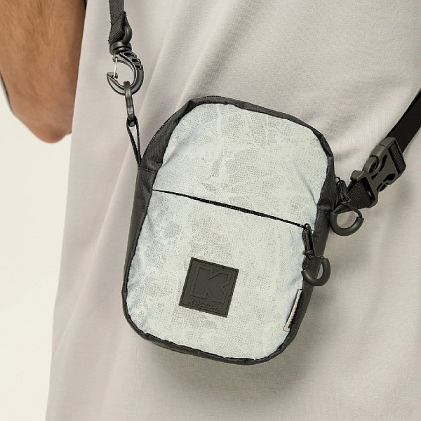 Сумка мессенджер KUL'TURA "MARBLE REFLECTIVE SMALL PRO", черный