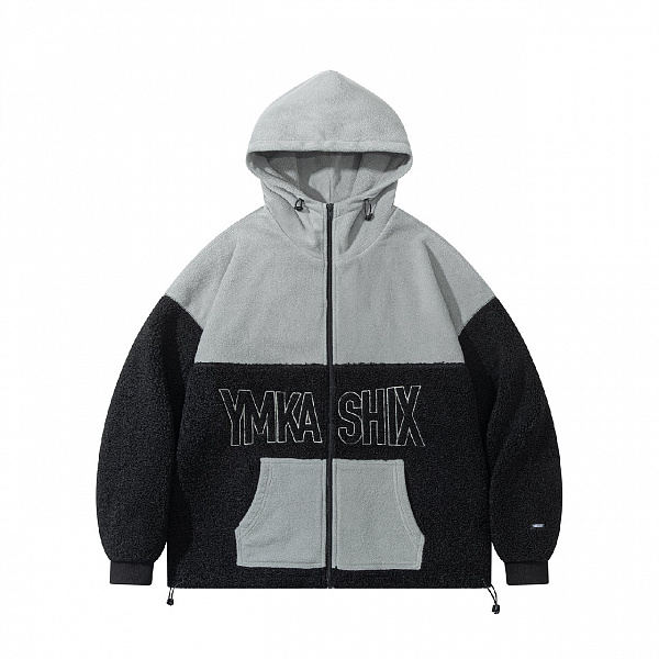 Худи на молнии YMKA SHIX Little Lamb Zip черный /серый