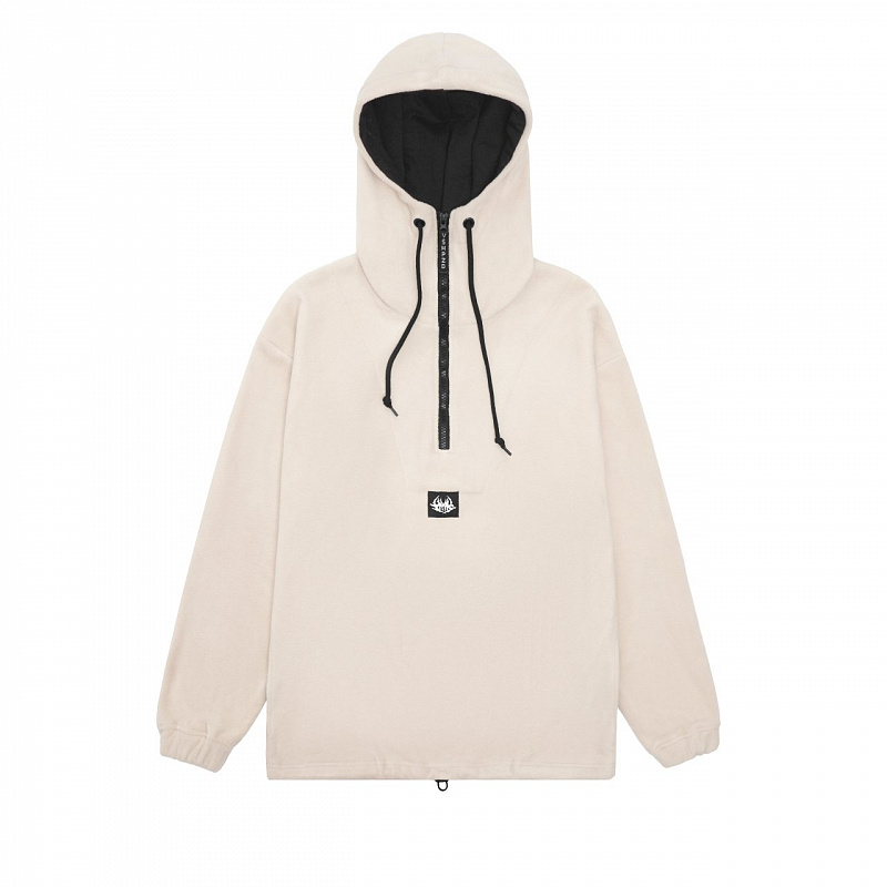 Худи HOOK зип «Лого» флис бежевый