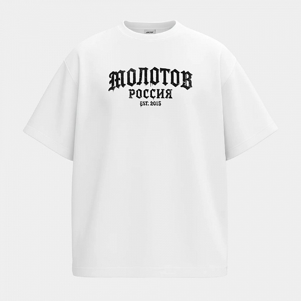 Футболка MOLOTOV Base Russia Gothic AW'25 White Белый