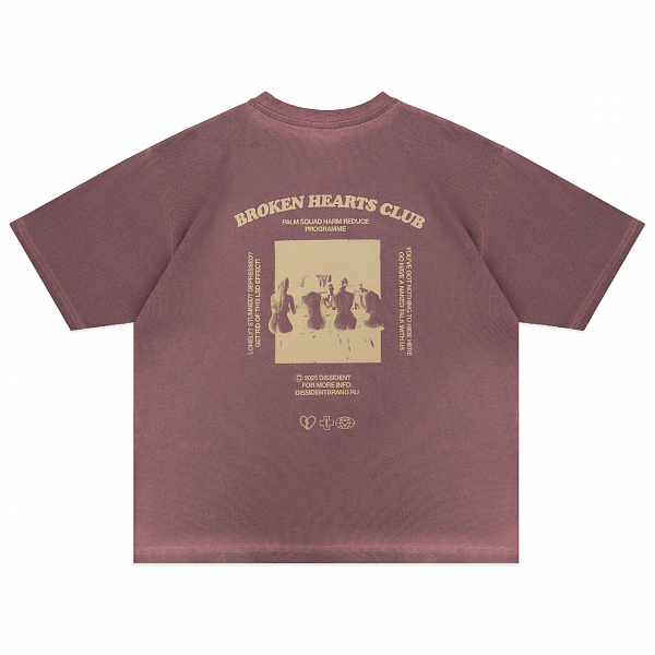 Футболка Dissident "BHC Dyed" бордовая