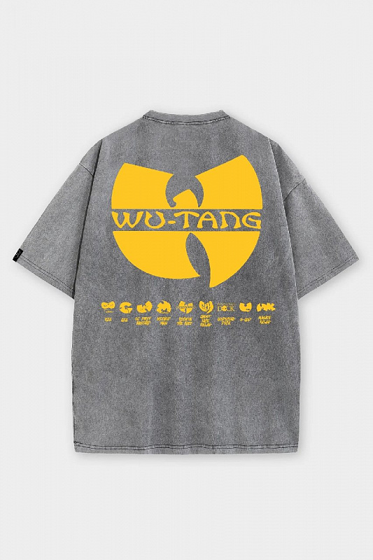 Футболка SHMOT "WUTANG", GARMENT DYE серый
