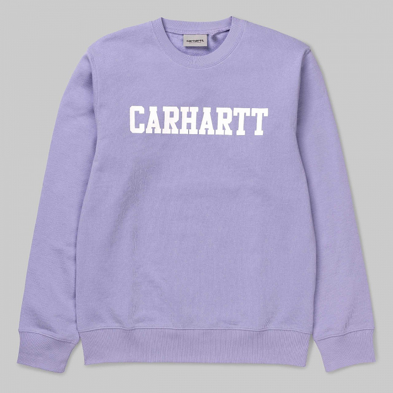 Свитшот CARHARTT WIP College Sweatshirt SOFT LAVENDER / WHITE