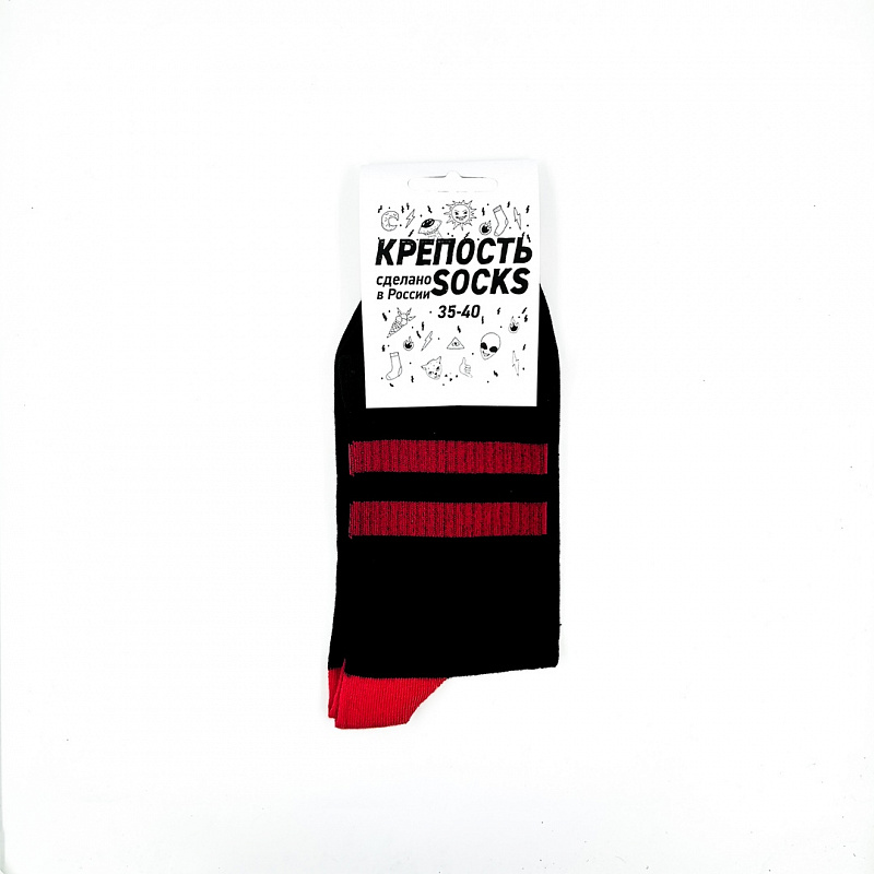 Носки КРЕПОСТЬ SOCKS "Полосы" черный