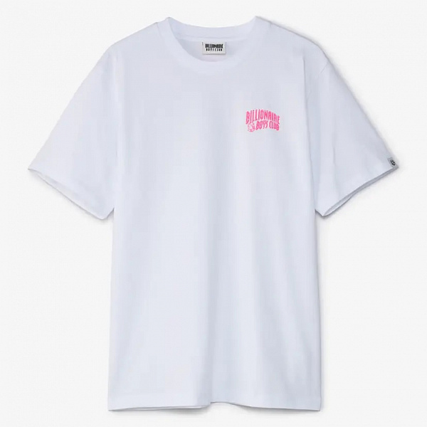 Футболка BILLIONAIRE BOYS CLUB SMALL ARCH LOGO HIGHLIGHT WHITE WITH PINK LOGO