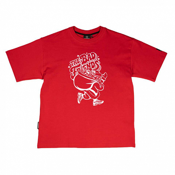 Футболка THE BAD FRIENDS "Новый Год" 250гр красный
