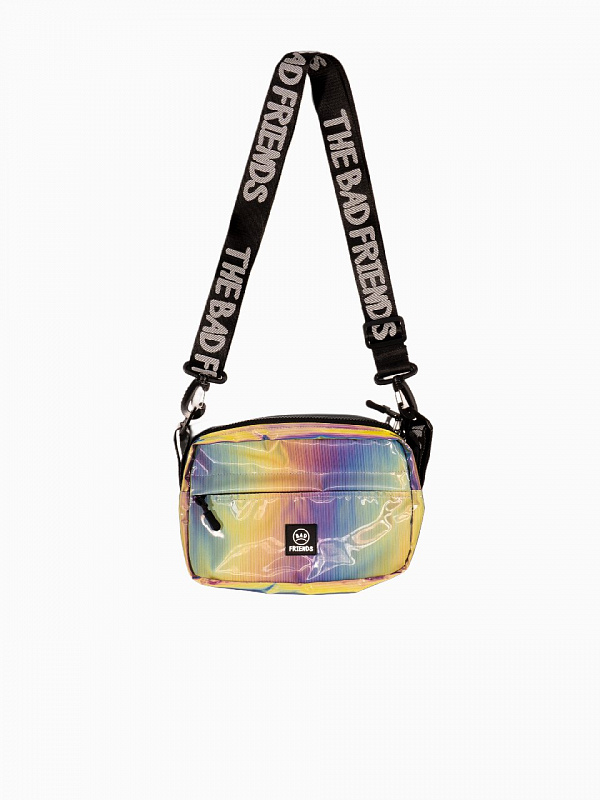 Сумка THE BAD FRIENDS Shoulder bag XL black sling радуга