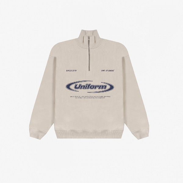 Свитшот UNIFORM Half-zip Heavy Athletic светло-бежевый