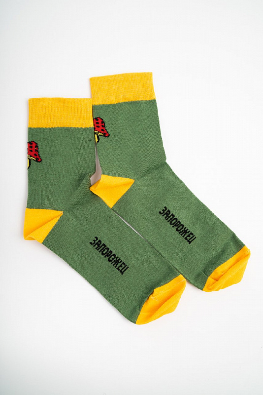 Носки ЗАПОРОЖЕЦ х Ералаш Гриб 2 (Зеленый)