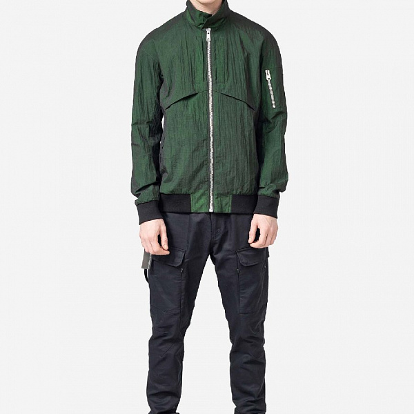 Куртка харрингтон из рипстопа KRAKATAU QM213/1 YXES черный/лайм