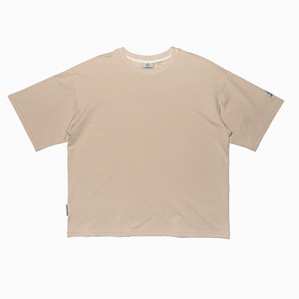 Футболка THE BAD FRIENDS UNIBasic left sleeve logo 250гр кремовый