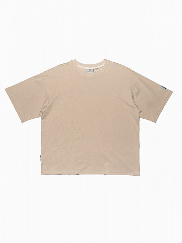 Футболка THE BAD FRIENDS UNIBasic left sleeve logo 250гр кремовый