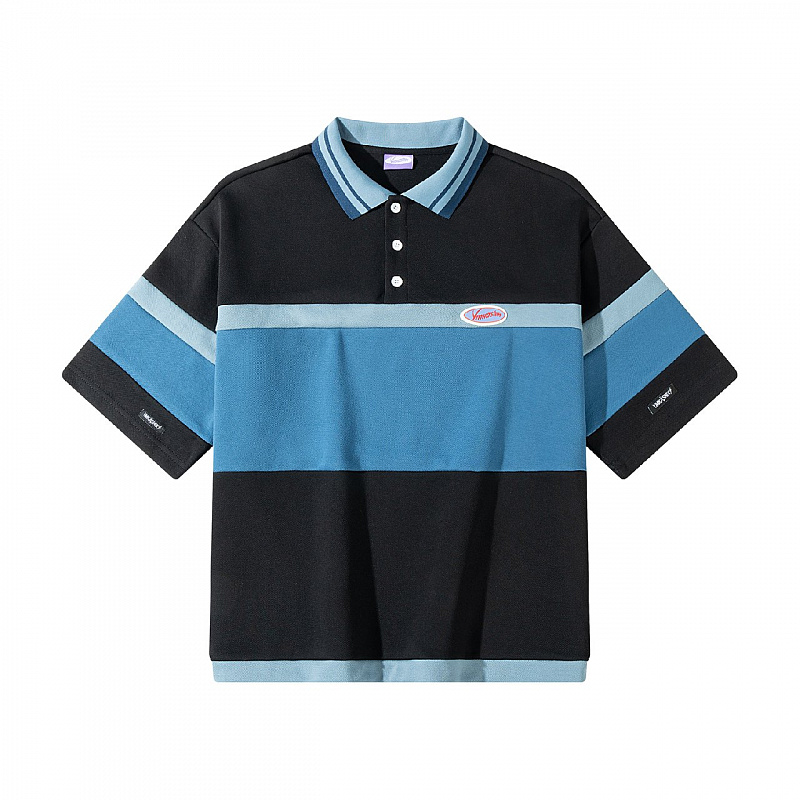 Поло YMKA SHIX черный/синий/пыльно-синий