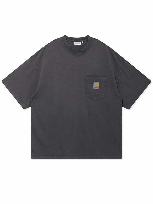 Футболка CARHARTT WIP S/S Hudson Pocket T-Shirt BLACK (CHALK WASH)