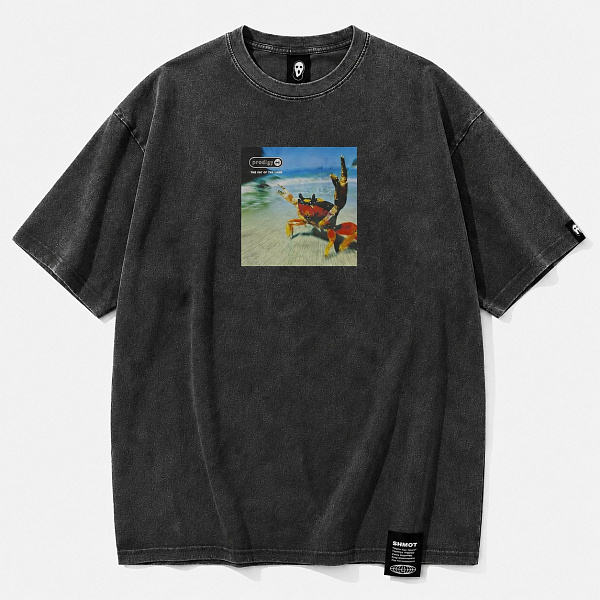Футболка SHMOT "THE FAT OF THE LAND", GARMENT DYE черный