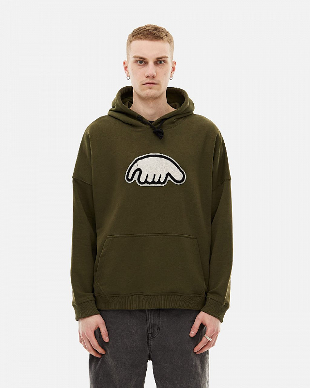 Толстовка ANTEATER Hoodie-Haki-White-Logo