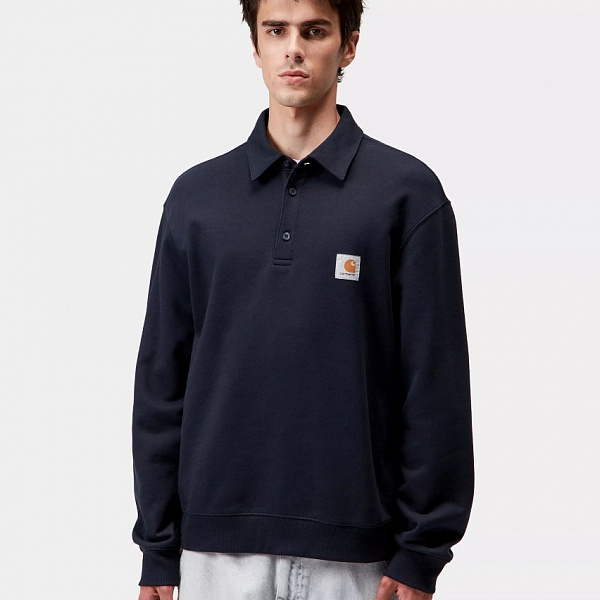 Толстовка-поло CARHARTT WIP Polo Sweat DEEP NIGHT