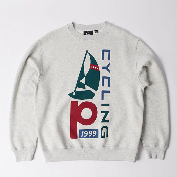 Свитшот BY PARRA Sail bike crew neck sweatshirt HEATHER GREY