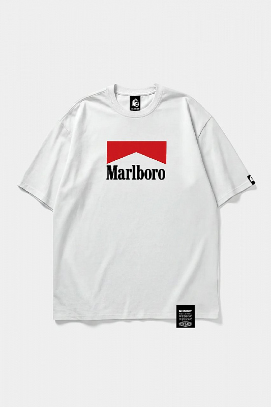 Футболка SHMOT "MARLBORO", MONO белый