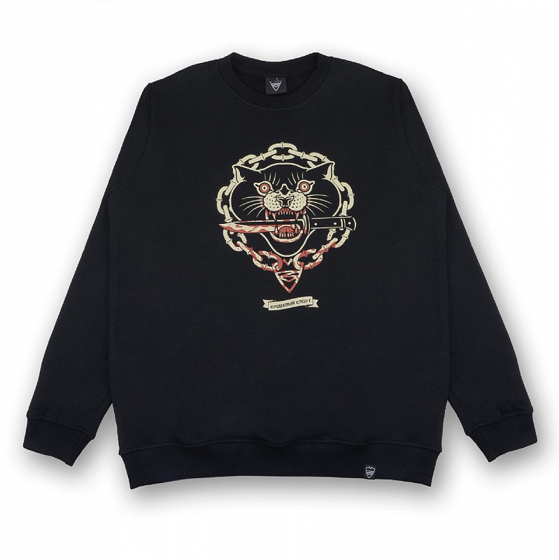 Свитшот Питерский щит "КРОВАВЫЙ СПОРТ" черный