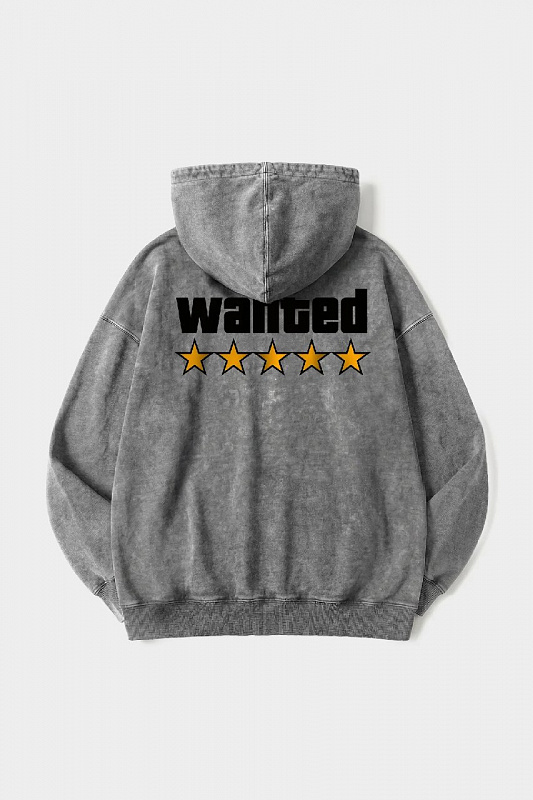 Худи SHMOT "ROCKSTAR", GARMENT DYE серый