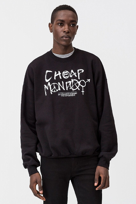 Свитшот Мужской Cheap Monday Goal sweat Unity logo BLACK