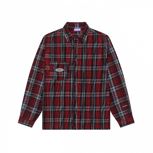 Рубашка YMKA SHIX Velvet Button Tartan черный / красный