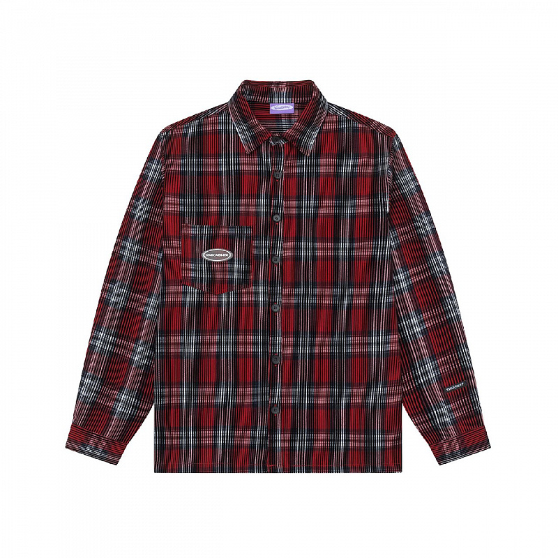 Рубашка YMKA SHIX Velvet Button Tartan черный / красный