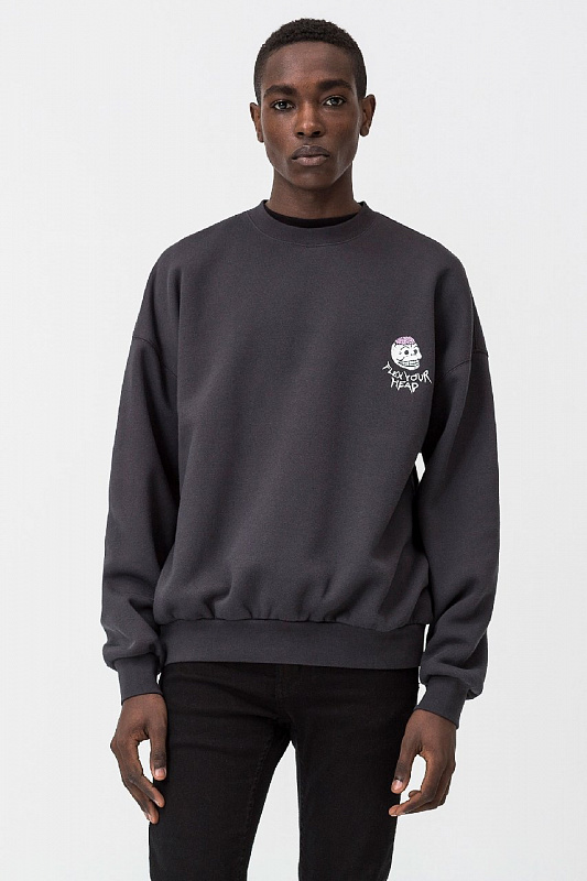 Свитшот Cheap Monday Goal sweat Flex skull OFF BLACK