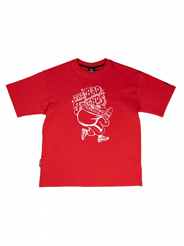Футболка THE BAD FRIENDS "Новый Год" 250гр красный