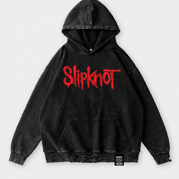 Худи SHMOT "SLIPKNOT LOGO" GARMENT DYE черный
