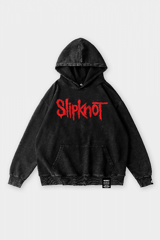 Худи SHMOT "SLIPKNOT LOGO" GARMENT DYE черный